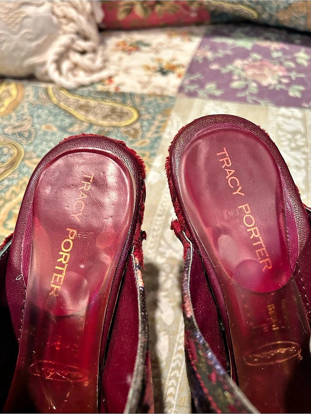 Tracy Porter Floral Platform Clogs in Red & Black - Picture 10 of 10